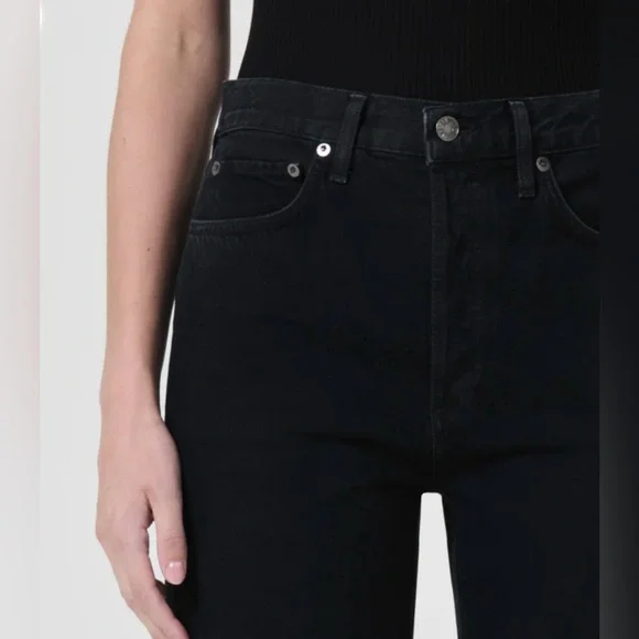 NWT AGOLDE 90's Pinch Waist Long Jeans in Black - Picture 10 of 10